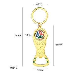 Porte-clés multifonctionnel ouvre-bouteille avec drapeau de pays de la Coupe du Monde de football, cadeau souvenir pour les fans de football - Product Image 2