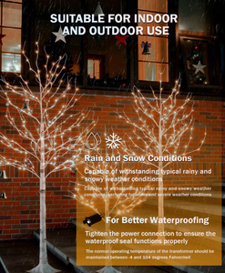 Juego de Árboles de <span class=keywords><strong>Abedul</strong></span> Iluminados de 4 pies, 6 pies y 8 pies con Luces LED Blancas Cálidas de 96/160/256 LED para Decoración Navideña de Exterior, Diseño Realista, Regulable - Product Image 6