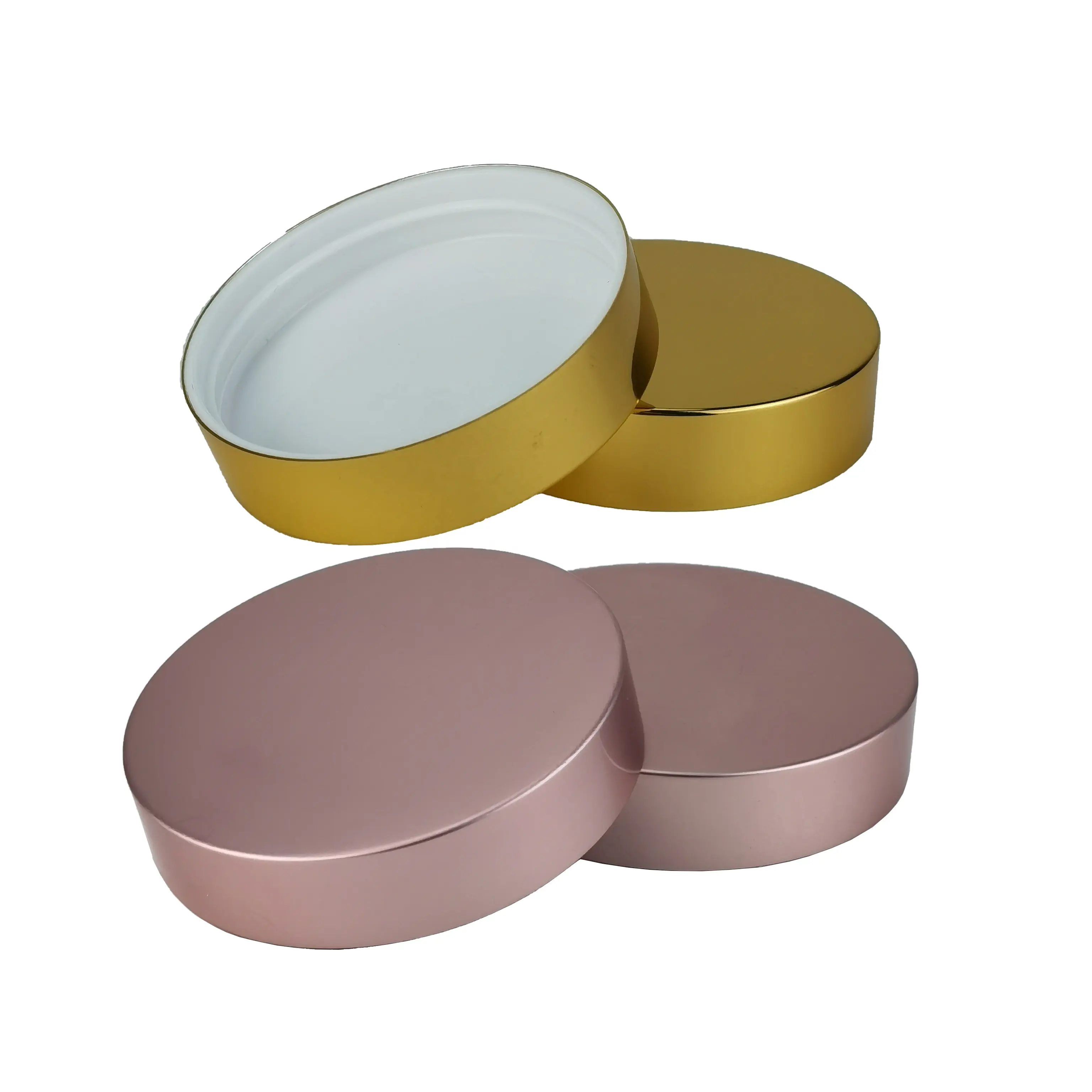 58/400 58Mm 58400 Goud Deksel Cap Rose Gold Metal Aluminium Plastic Pot Deksel Met Schuim Liner