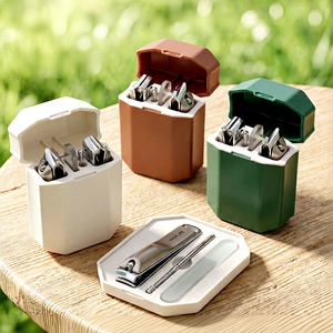Portable 4 Piece <b>Manicure</b> Pedicure Set Foldable Nail Clipper <b>Kit</b> with Protective Case for Travel Outdoor - Product Image 2