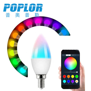 หลอดไฟอัจฉริยะ Poplor Smart LED 6W E27 ควบคุมผ่านแอพ เปลี่ยนสีได้ แสงเทียนหรี่แสงได้ RGBW - Product Image 1