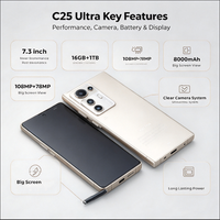 Nouveau produit 2026 – Smartphone débloqué C25 Ultra Original Android 14/15 de qualité durable – Livraison gratuite