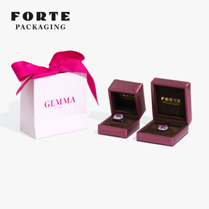 FORTE Custom Logo Engagement Wedding <b>Earring</b> Packaging Leather Jewellery Packaging Luxury Ring <b>Boxes</b> - Product Image 2