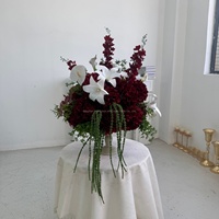 B126 Nouvelle Boule de Fleurs Artificielles Blanches et Vertes pour Centres de Table, Arrangement Floral pour Allée de Mariage, Réception, Fête, Décoration d'Événements