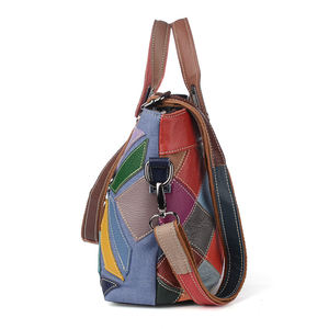 Bolso de Mano Colorido de Cuero Vacuno Genuino Andong para Mujer, Bolso de Hombro Elegante y Moderno, Bolso Tote de Gran Capacidad con Asa Superior - Product Image 3