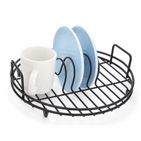 Égouttoir à vaisselle circulaire en fil métallique simple et durable pour cuisine, support de séchage pour tasses et assiettes, égouttoir rond pour évier