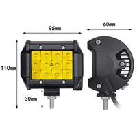 FDN Venta superior Off-Road Driving Fog Light 4 pulgadas 3 filas 36w Amarillo Blanco 3600LM Spot Beam Super Power Led Work Light bar para coche
