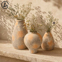 Pots à fleurs Wabi-Sabi ARM LVG, vase en céramique vintage, poterie rustique texturée, décoration d'hôtel et de maison, récipients floraux en grès