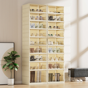 Grande Promotion Boîte à Chaussures en Acrylique Plastique Clair Transparent Pliable de Qualité Supérieure Rangement et Organisation pour la Maison - Product Image 5