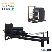 Lit de Pilates professionnel en alliage d'aluminium noir, durable et réglable, avec échelle et baril, machine combinée pour studio