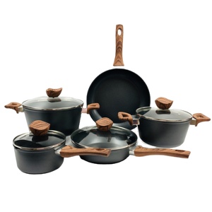 Juego <span class=keywords><strong>de</strong></span> Ollas y <span class=keywords><strong>Sartenes</strong></span> <span class=keywords><strong>de</strong></span> Cocina <span class=keywords><strong>de</strong></span> Aluminio Antiadherente con Mangos <span class=keywords><strong>de</strong></span> Madera Pintados <span class=keywords><strong>de</strong></span> Marca Privada - Product Image 5