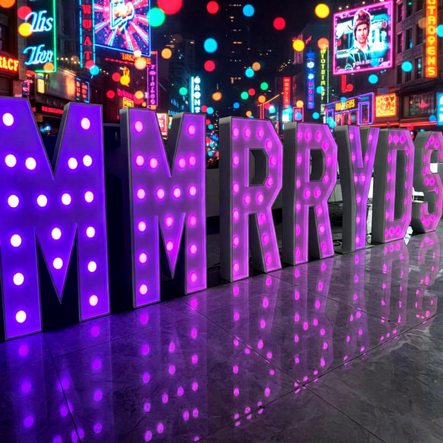 Wholesale Custom RGB LED 3D Bulb Letters Steady Eco-Friendly Water Resistant Dimmable Indoor Nightclub Bar Party Stage
