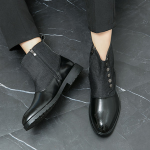 Botas para hombre más vendidas, botas de trabajo británicas de caña alta a la moda, zapatos casuales de caña media versátiles para hombre - Product Image 6