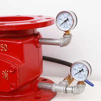 Katup Periksa Alarm Basah Fleksibel Berflens dengan Pengukur Tekanan & Motor Air Besi Ulet untuk Sistem Sprinkler