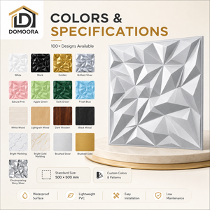 Waterproof 3D PVC <strong>Wall</strong> <strong>Panel</strong> 300x300mm Lightweight Geometric Decorative Cladding for Bedroom <strong>Headboard</strong> <strong>Walls</strong> - Product Image 4