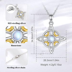 एमुलेट संरक्षण हार सेलिक आशीर्वाद पेंडेंट डायन की शादी 925 स्टर्लिंग चांदी के उपहार - Product Image 4