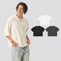 T-shirts épais coupés au laser, surdimensionnés, avec logo personnalisé, OEM, vierges, streetwear, coupe carrée, pour hommes