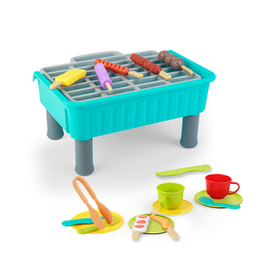 Ensemble de jeu de barbecue pour enfants, 19 pièces, ensemble de jouets de barbecue avec accessoires alimentaires, jouets de cuisine pour le camping en plein air pour enfants - Product Image 1