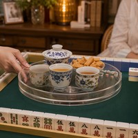 Transparenter Acryl-Drehteller 12 & 14 Zoll – Ideal für Spieltische & Mahjong – Individuell anpassbare drehbare Servierplatte