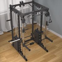 Nouveau Squat Rack Banc Presse Rack Smith Machine Haute et Basse Pull Barbell Rack Banc Presse Fitness Équipement