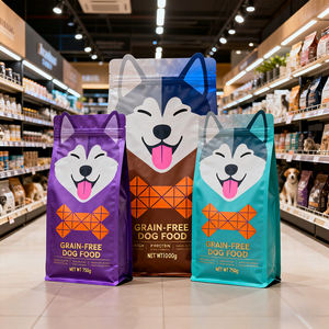 Producción de sello de enlace de soporte, bolsa de comida para perros a prueba de humedad, a prueba de mascotas, envasado de alimentos en forma completa, Mylarbag de lámina holográfica a todo color - Product Image 1