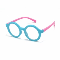 Lunettes pour enfants bloquant la lumière bleue avec monture ronde en caoutchouc de silicone, forme de visage diamant, matériau PC
