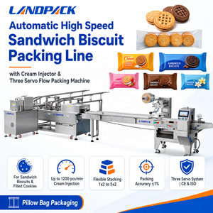 Máquina Automática para Clasificar, Alimentar, Envolver y Empacar <span class=keywords><strong>Galletas</strong></span>, Bizcochos, Crema, Obleas y Bizcochos Tipo Almohada - Product Image 1