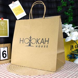 Printed Flat Handle Customized Shopping Gift Kraft Paper <b>Bag</b> with Your Logo - Product Image 2