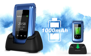 Prix d'usine - Téléphone mobile 4G double <span class=keywords><strong>SIM</strong></span> pour seniors avec SOS, grand écran 2.4+1.77, double écran LCD pour personnes âgées - Product Image 3