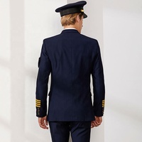 Uniforme de capitaine de l'air Manteau d'uniforme de pilote de ligne aérienne Costumes professionnels Veste + pantalon Vêtements de travail d'aviation Vêtements de vol personnalisés