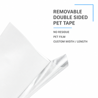 Ruban adhésif double face PET transparent repositionnable à base d'adhésif acrylique pour la publicité, les graphiques et les panneaux