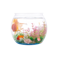 Aquarium rond en plastique incassable haute définition, facile à nettoyer, pour salon, petit format, pour poissons