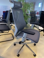 Chaise de bureau en maille de couleur noire, design simple, prix d'usine en gros, chaise de travail, chaise pivotante de bureau
