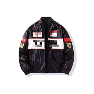 Nuova Giacca Invernale in Pelle Stile Hip Hop per Uomo e Donna in Pelle di Vitello Ricamata con Colletto alla Coreana Logo Frontale Design da Corsa F1 di Lusso Personalizzato - Product Image 6