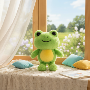 Qianjing mainan mewah katak hijau lucu hadiah anak-anak pembuatan kustom kodok boneka hewan katak mainan mewah - Product Image 2