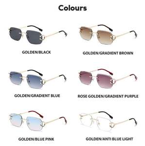 Gafas de Sol Cuadradas de Aleación Vintage 2025 con Logotipo Personalizado para Mujer, Gafas de Sol Poligonales sin Montura con Protección UV400 para Hombre - Product Image 5