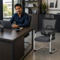 Chaise de bureau moderne en maille, chaise de bureau ergonomique au design moderne, chaise d'accueil pour visiteurs