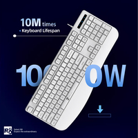 Layanan Pabrik Cina Keyboard Ergonomis 104 Tombol untuk Penggunaan Kantor, PC, Komputer, Mesin Ketik, dan Desktop