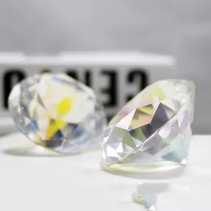 थोक शादी आभूषण 50mm क्रिस्टल एबी हीरा स्फटिक रंगीन कांच हीरा पत्थर