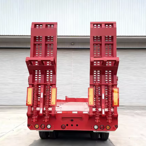 Remolque de Plataforma Baja de 100 Toneladas de Capacidad, 3 Ejes, Remolque de Plataforma Baja con Cuello de Cisne de 50, 60 y 80 Toneladas, Semirremolque Lowboy en Venta - Product Image 5