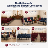 Sillas de Iglesia Personalizadas al por Mayor para Ghana con Estructura Metálica, Púlpitos para Proyectos de Iglesia, Asientos para Auditorios