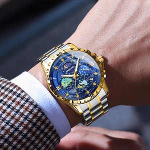 Reloj de Cuarzo para Hombre con Diseño de Cielo Estrellado de Van Gogh, Acero Inoxidable, 43 mm, Resistente al Agua 30 m, Esfera con Agujas, Elegante, para Negocios, Venta al por Mayor - Product Image 3