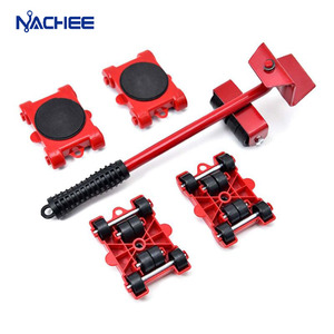 5 pcs Möbel Mover Tool Transport Heber Heavy Stoffe Moving 6 Rädern Roller Bar Haushalt Hand Werkzeuge Transport Lifter Set - Product Image 1