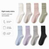 Chaussettes antidérapantes en coton pour femmes, chaussettes de yoga côtelées avec semelle à pois en silicone, pour Pilates, Barre et exercices au sol, vente en gros, MOQ 50