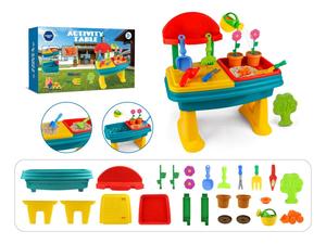 <span class=keywords><strong>Table</strong></span> d'activités pour enfants avec sable et <span class=keywords><strong>eau</strong></span>, accessoires inclus, pour l'extérieur, l'été et l'apprentissage précoce - Product Image 1