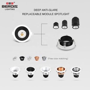 Berdis profundo anti glare led downlight anillo superficie delantera trasera de dos vías instalación techo led downlight IP21 para tienda - Product Image 5