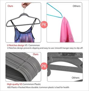 Perchas de Terciopelo Antideslizantes Reforzadas para Abrigos y Trajes, Perchas Ahorradoras de Espacio con Giro de 360 Grados °   Gancho Giratorio - Product Image 6