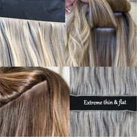 Nouvelles extensions de cheveux russes Genius Weft 100% Remy à double trame vierge, cuticules alignées