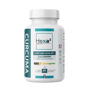 Hexa3 Extracto Herbal de Cúrcuma Etiqueta Blanca Antioxidante 60 Cápsulas BCM-95 Curcugreen Dosis de 150mg Suministro para 30 Días Uso en Adultos - Product Image 1