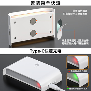 Lámpara de Pared LED T063, 2000mA, Control Táctil, Luz Nocturna, Diseño Geométrico Sólido, Batería Interna, Luz Ambiental Suave - Product Image 5